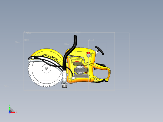 旋臂锯模型3D图纸 Solidworks设计前视缩略图