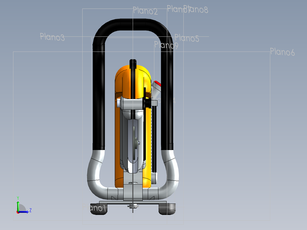 旋臂锯模型3D图纸 Solidworks设计左视图