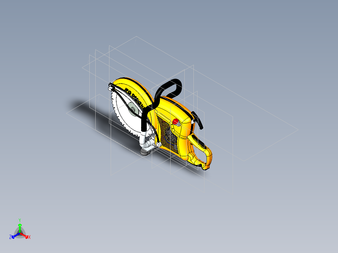 旋臂锯模型3D图纸 Solidworks设计正等轴测图
