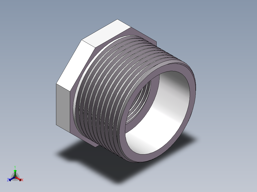转接头-内外丝异径 DN32-DN20正等轴测图