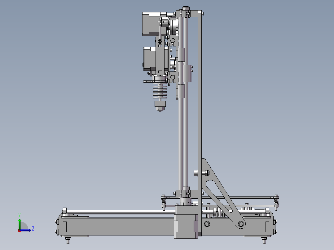 打印机设备模型设计左视图