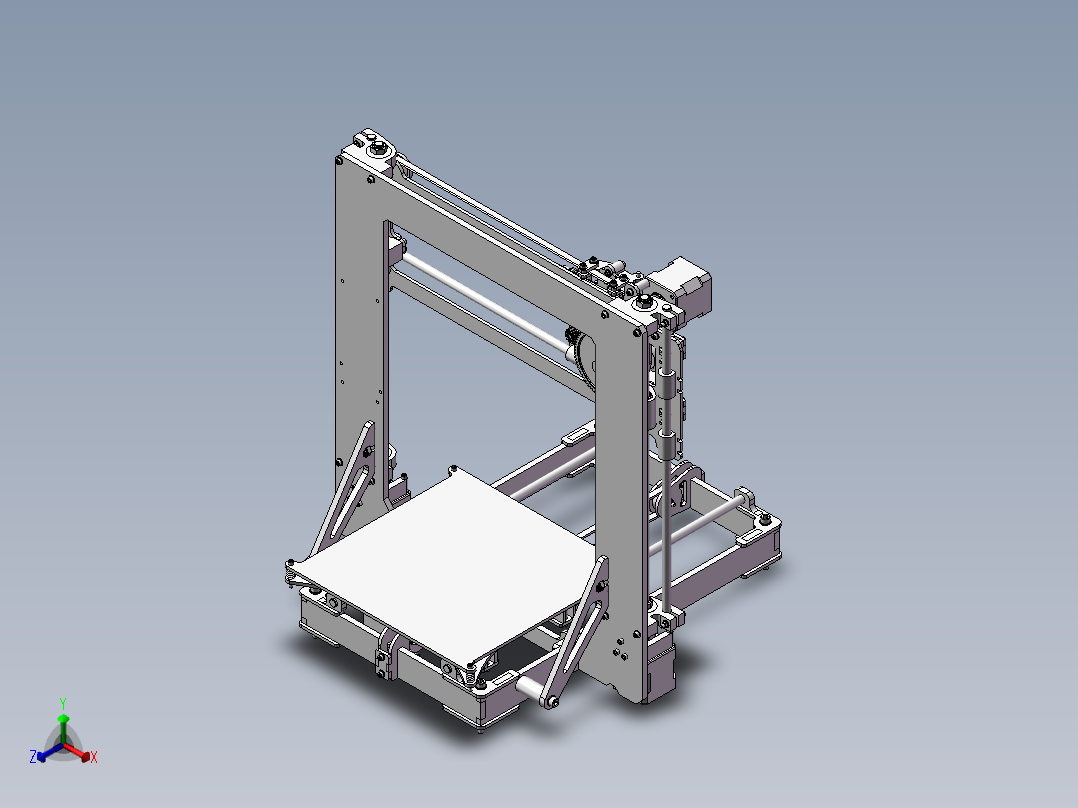 打印机设备模型设计正等轴测图