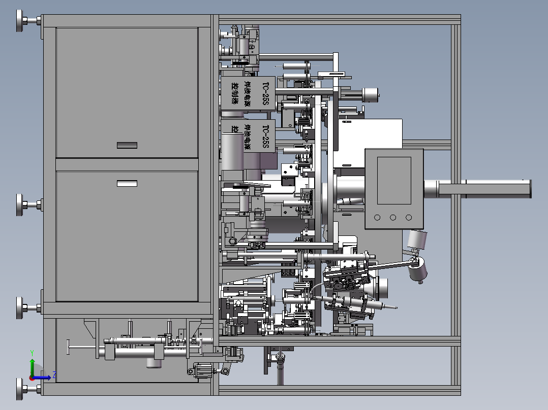 圆形电容穿心焊接机左视图