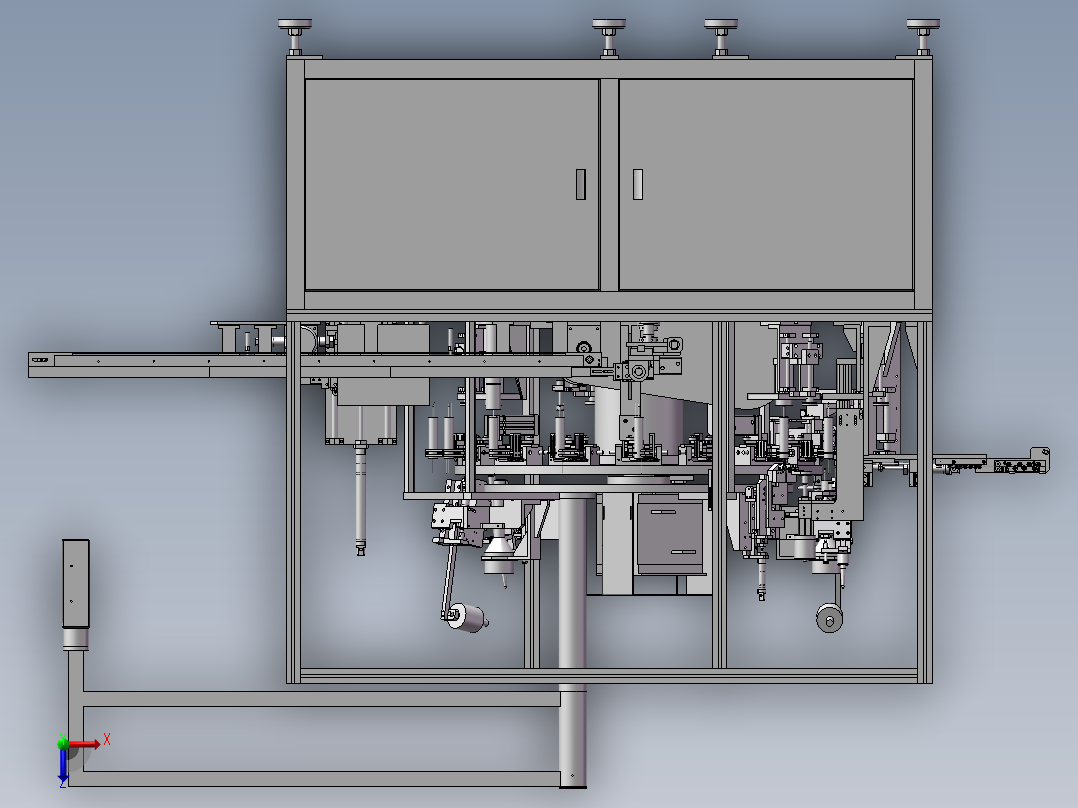 圆形电容穿心焊接机俯视图