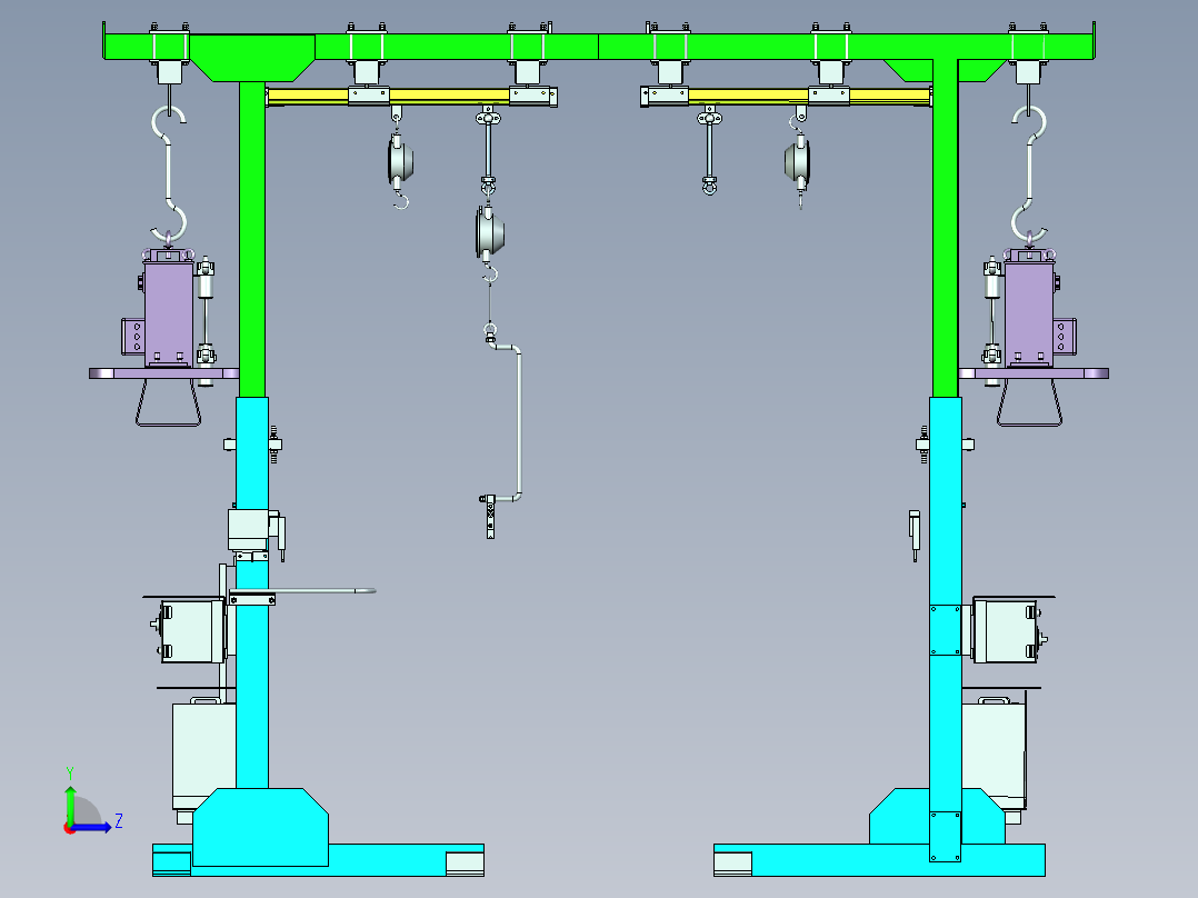 弹性助力挂架设备设计左视图