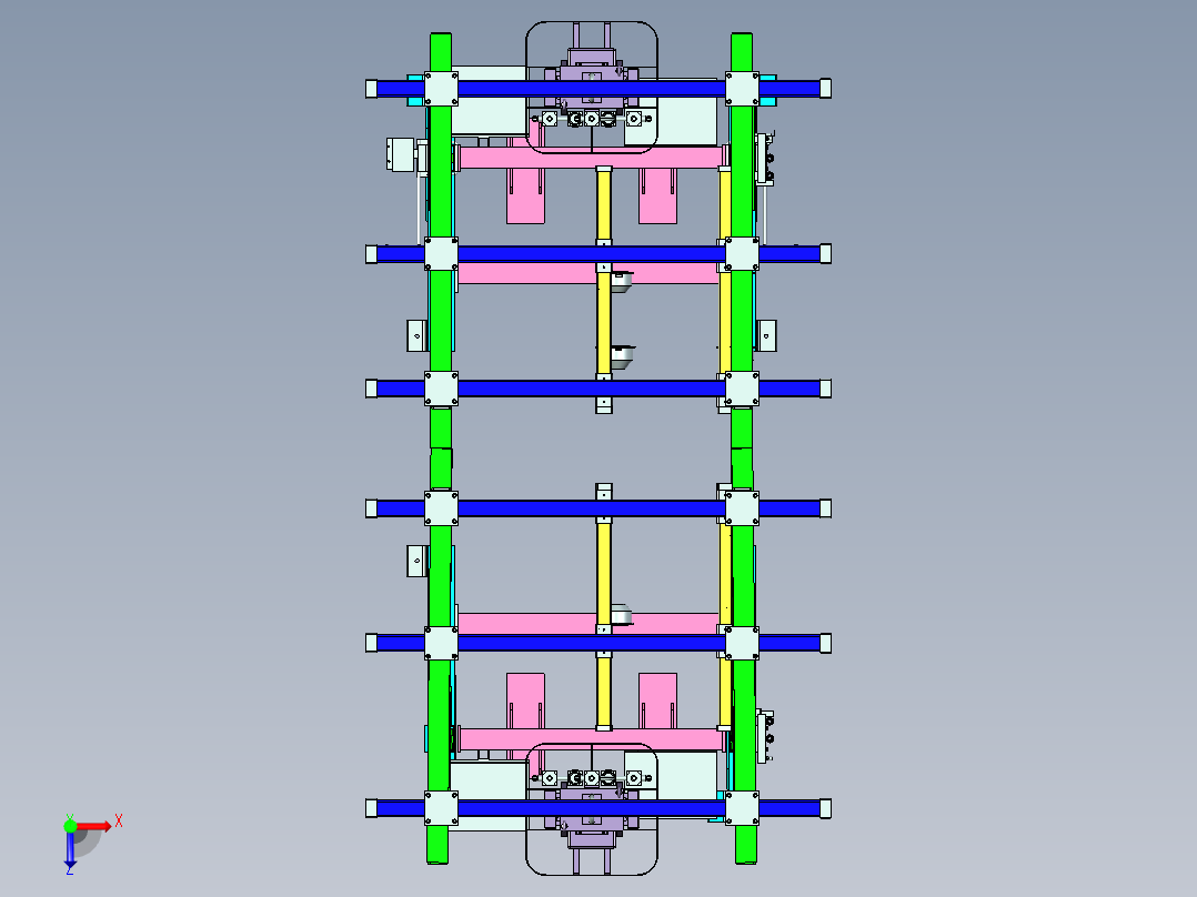 弹性助力挂架设备设计俯视图
