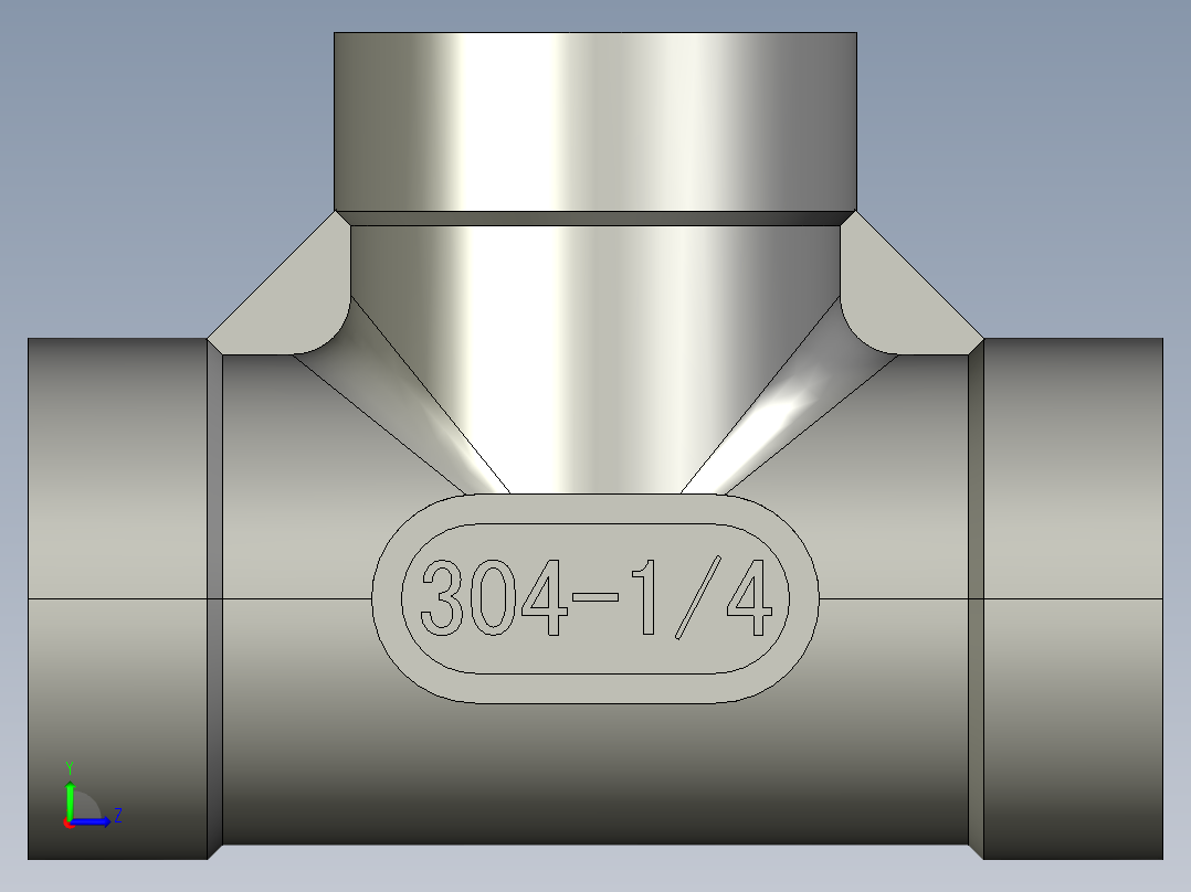 P127-3通2分内牙左视图