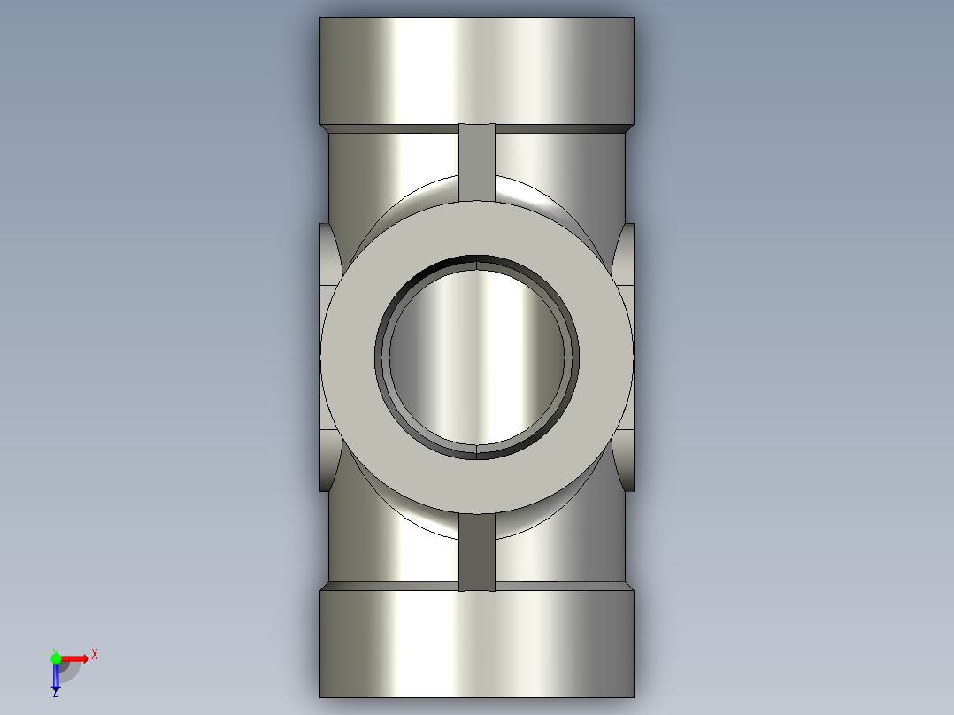 P127-3通2分内牙俯视图