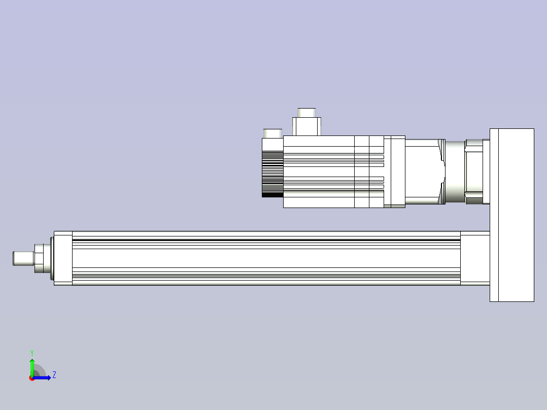 折返式HH75电动缸[HH75-S400-M1-C1]左视图