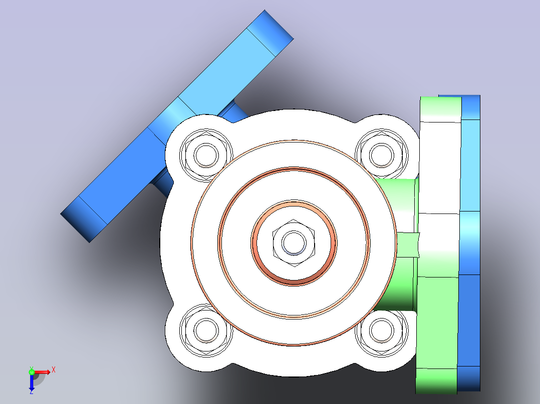 截止阀俯视图