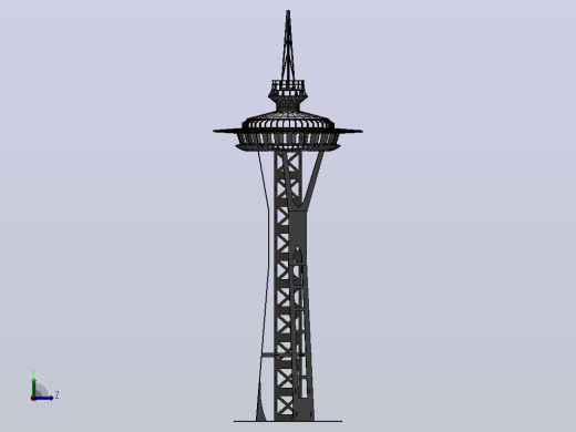 西雅图太空针塔，钣金拼图，3D拼图，metalcraft设计右视缩略图