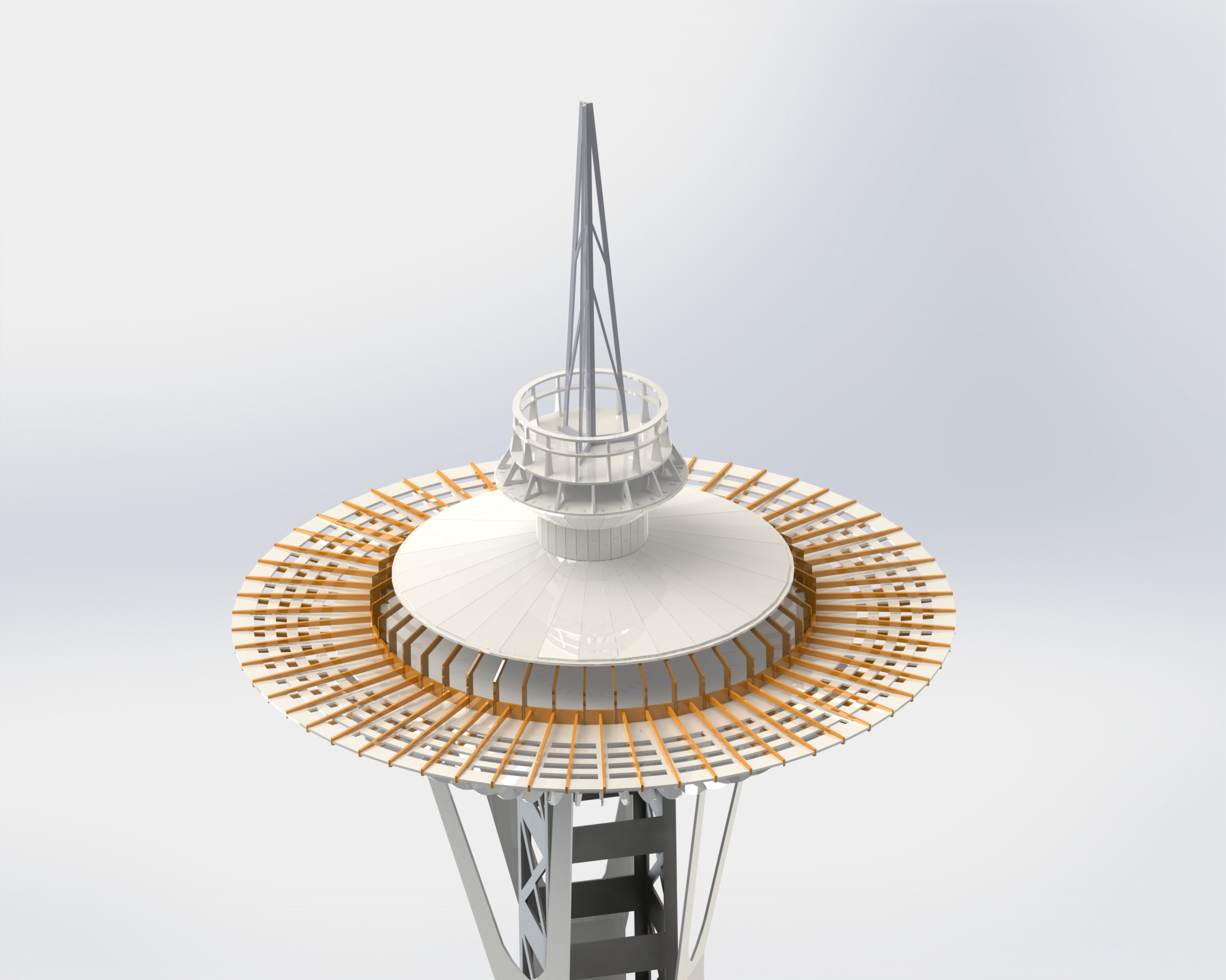 西雅图太空针塔，钣金拼图，3D拼图，metalcraft设计