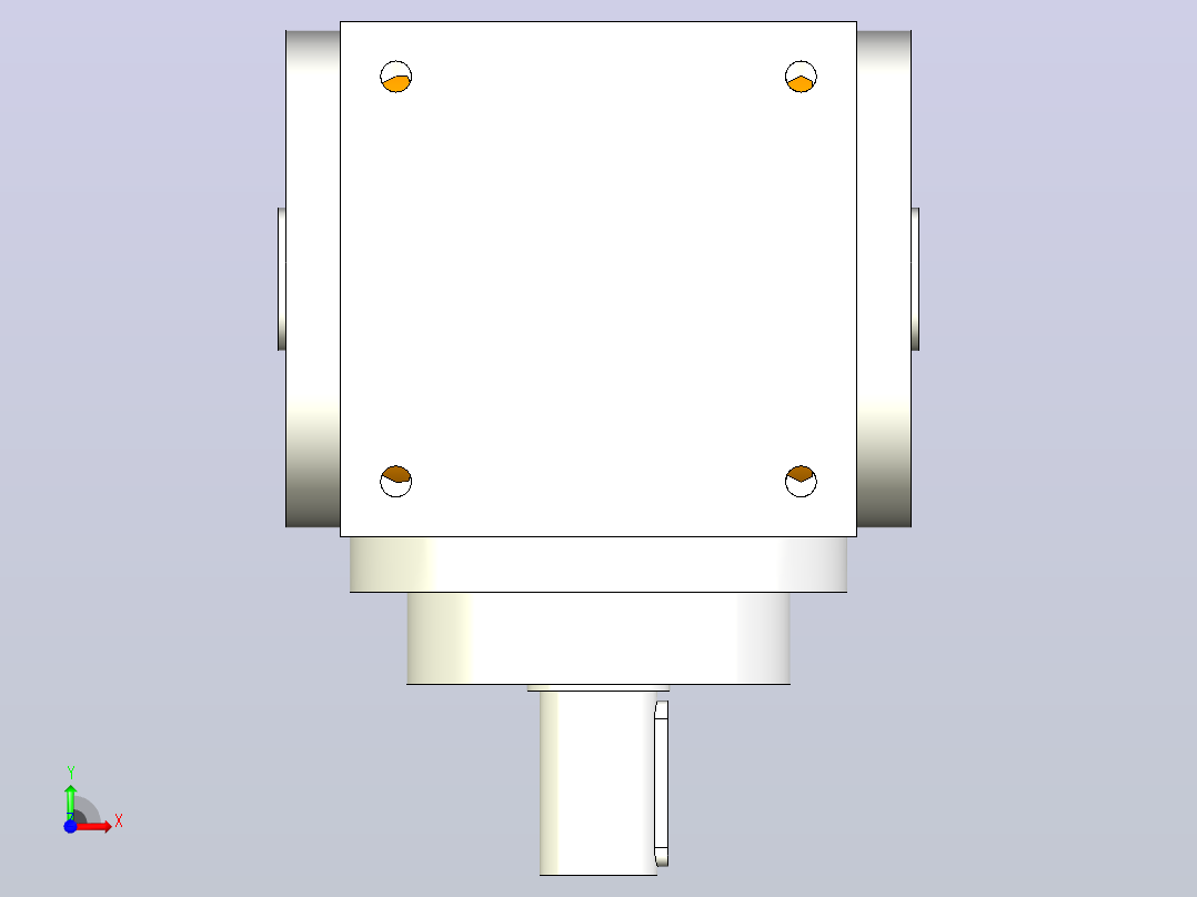 PW140-1(单轴输入双孔输出）换向器PW140-1(单轴输入双孔输出）前视图