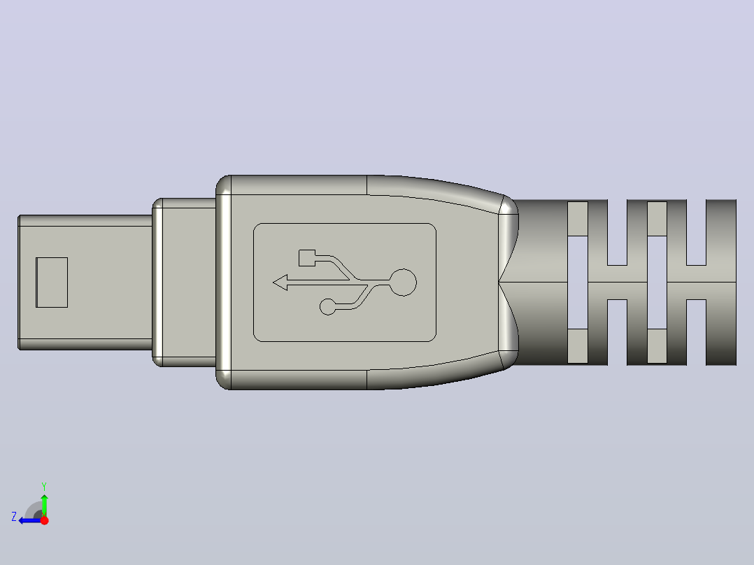 MINI-USB-B公头右视图
