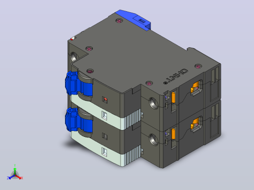 NUH-40B 2P电涌保护器三维模型202404