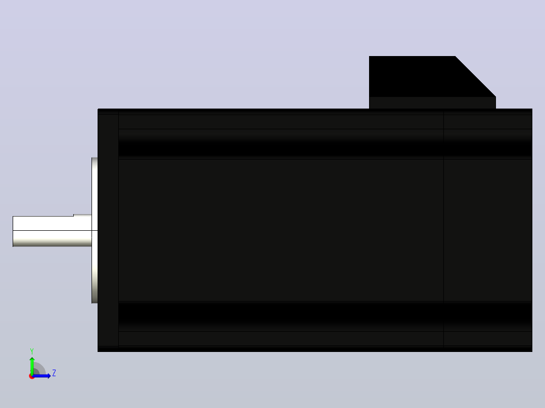 DE系列两相闭环步进电机60mm3D模型左视图