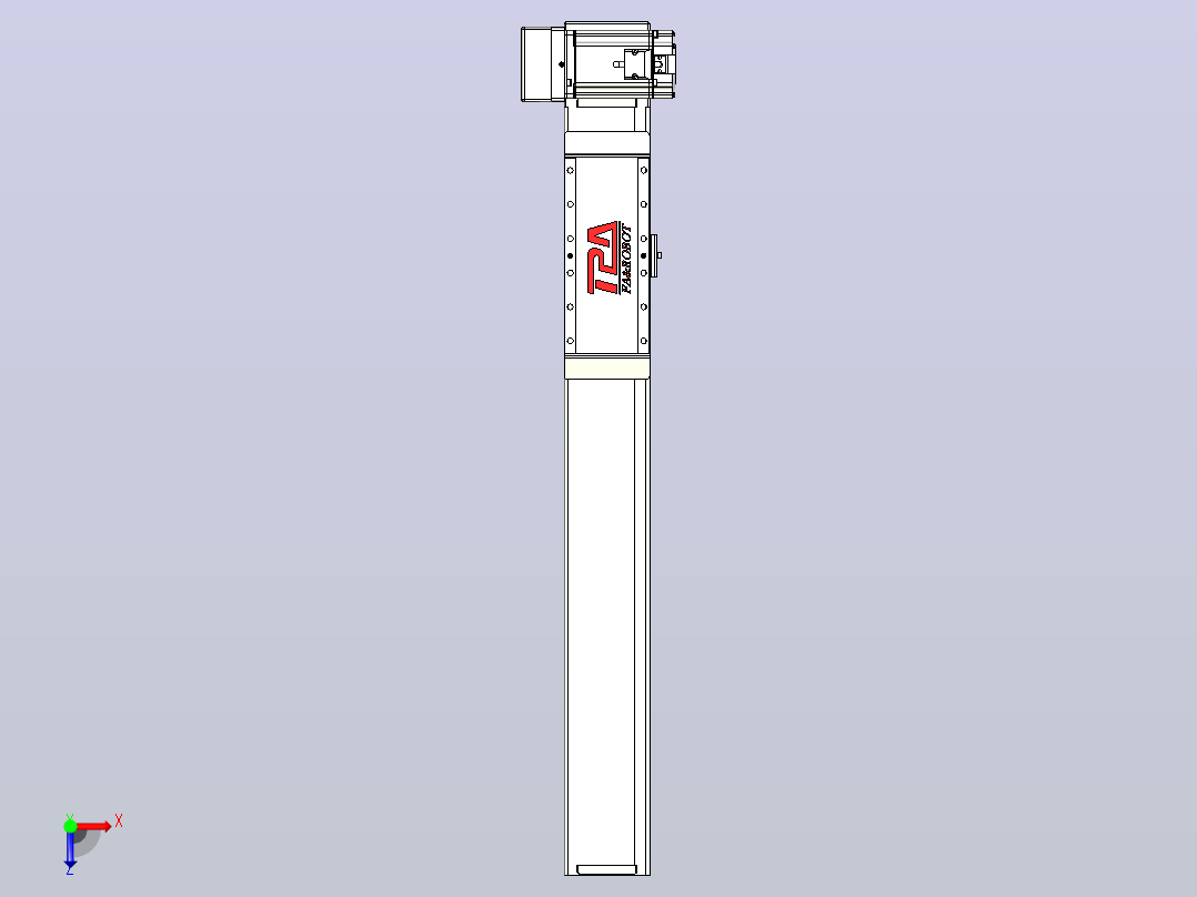 伺服电机集成皮带传动直线执行器TPA-OCB-100-192-L450-RU-P75-N3俯视图