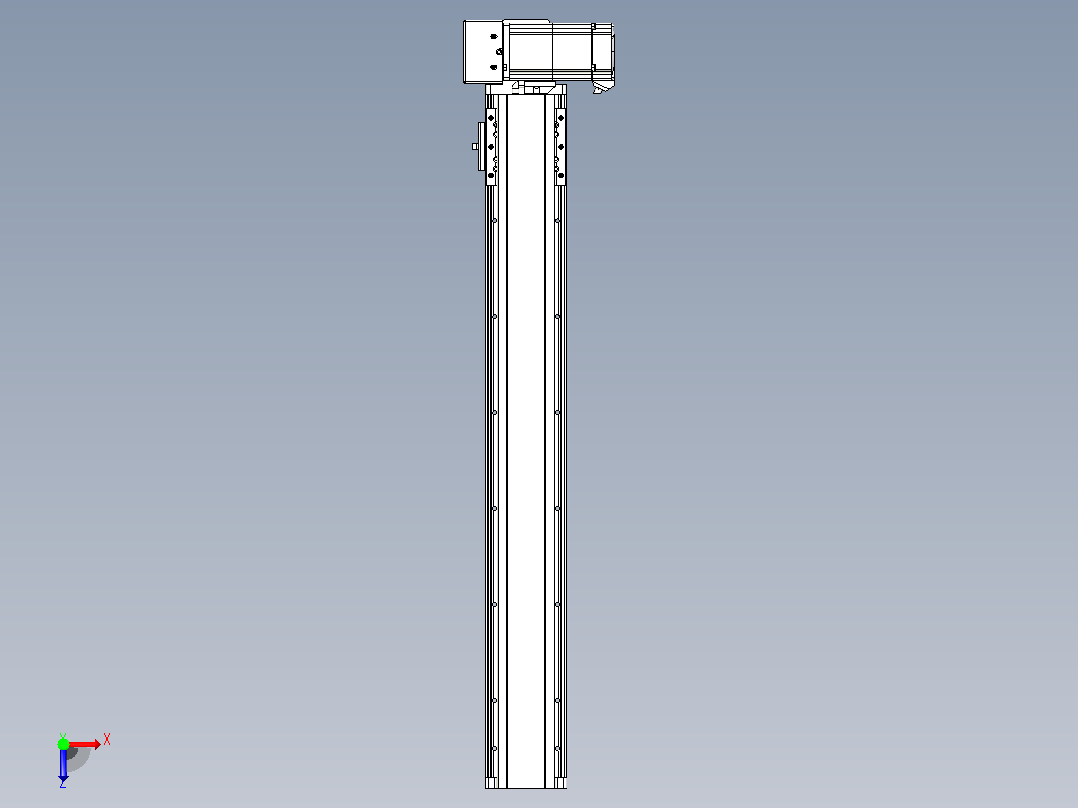 皮带直线轴半封闭可选导轨TPA-HNB-85D-90-L550-RU-Y-P20-N3俯视图