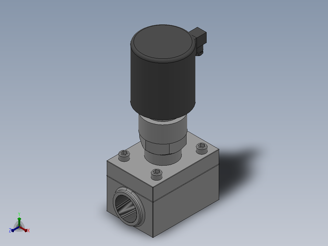 ZCG系列高压电磁阀[ZCG-16.0-50-F-B-K]通径50mm正等轴测图