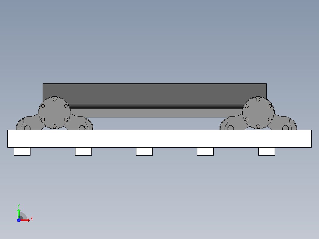 有轨装车机机行走机构设计分析(sw+cad+说明书)前视图