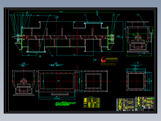 φ600×9000叶片式螺旋输送机总图
