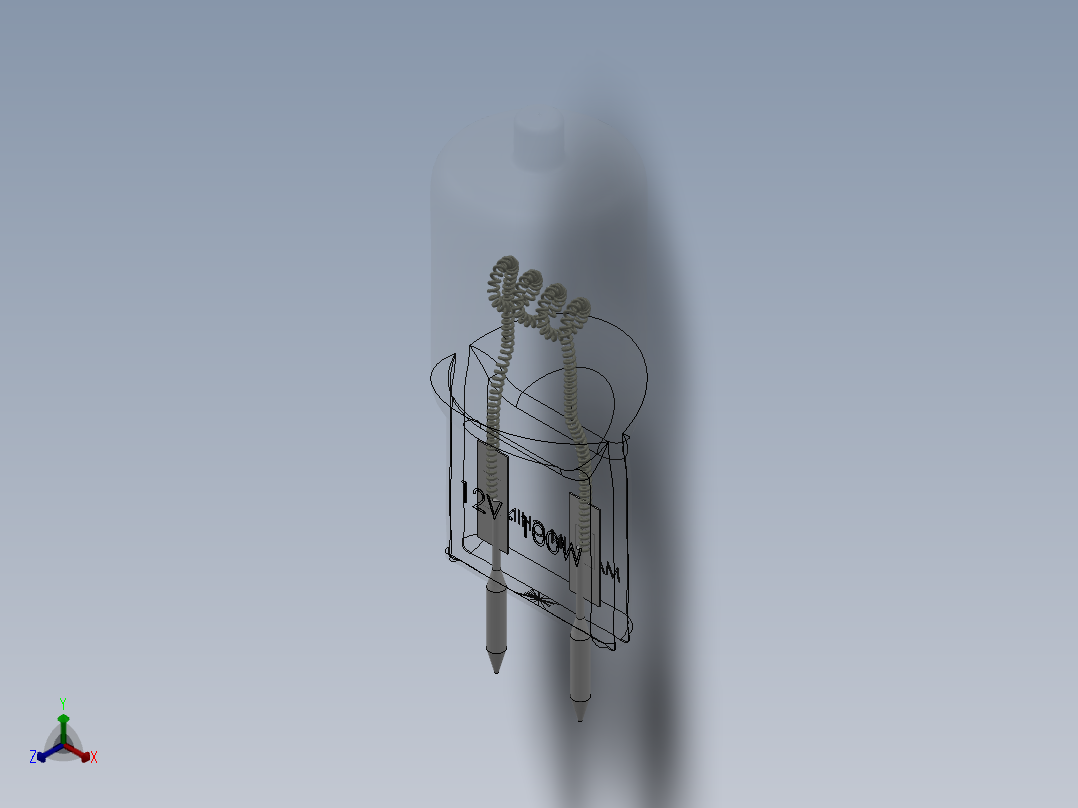 光学仪器用灯泡正等轴测图