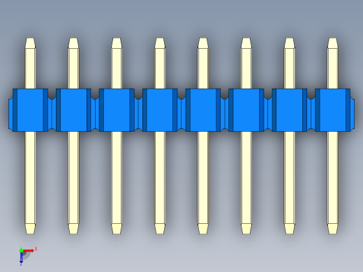 彩色公头100mil（2.54mm）系列-DS1021_blue_1x08p_100mil_Type1_rev1.0俯视缩略图