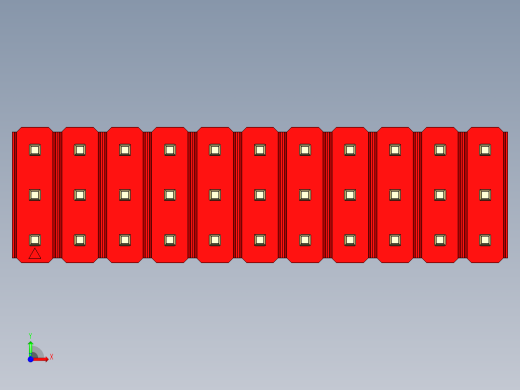 彩色公头100mil（2.54mm）系列-DS1021_red_3x11p_100mil_Type5_rev1.0前视缩略图