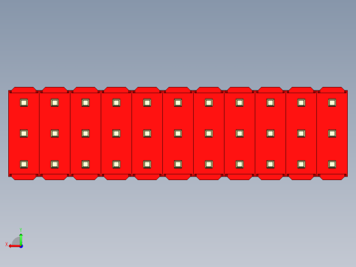 彩色公头100mil（2.54mm）系列-DS1021_red_3x11p_100mil_Type5_rev1.0后视缩略图