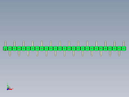 彩色公排针 100mil 2.54mm 系列-DS1022_green_27p_100mil_Type_SMT_R1_rev1.0前视缩略图