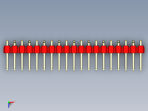 彩色公排针 100mil 2.54mm 系列-DS1022_red_19p_100mil_Type_SMT_R2_rev1.0俯视缩略图
