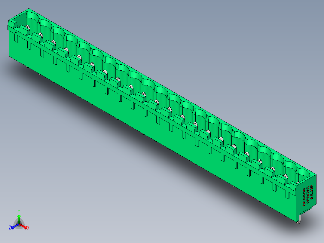 DEGSON 2EDG 系列 5.0mm 可插拔接线端子组-2EDGVC-5.0-22P-14-00AH主视图