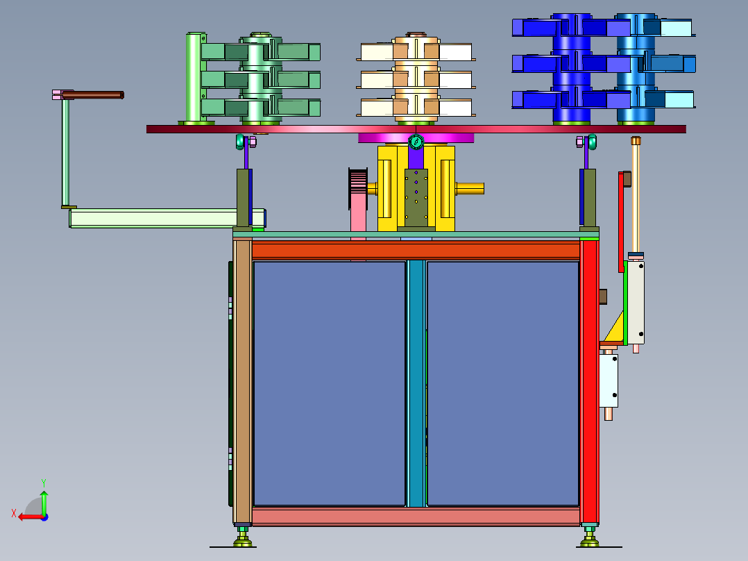 旋转式堆叠供料装置后视图