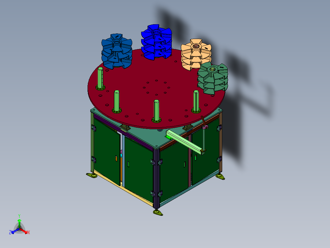 旋转式堆叠供料装置正等轴测图
