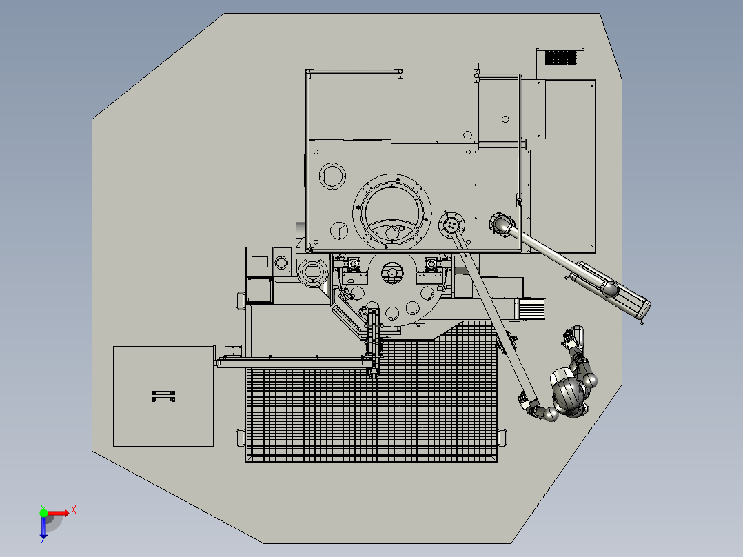 垫片磨削上料机俯视图