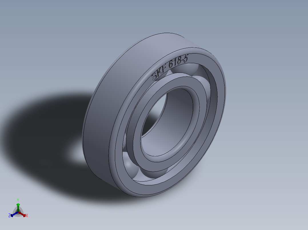 滚珠轴承-SKF BALL BEARING 618-5 5x11x3正等轴测图