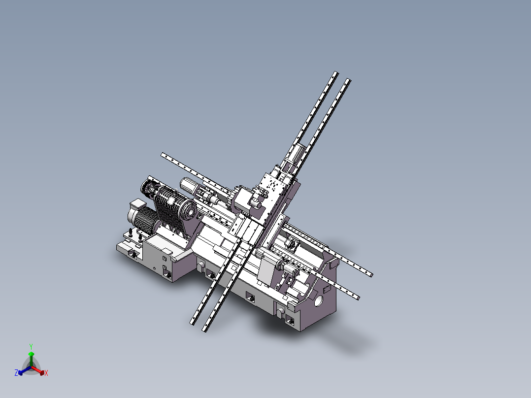 578斜床身TOM-TCK455总装(说明书)正等轴测图