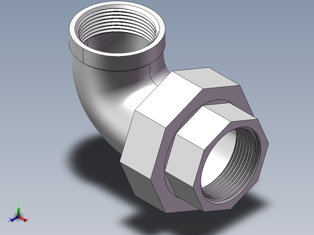 活接-90°等径内丝弯头 DN32