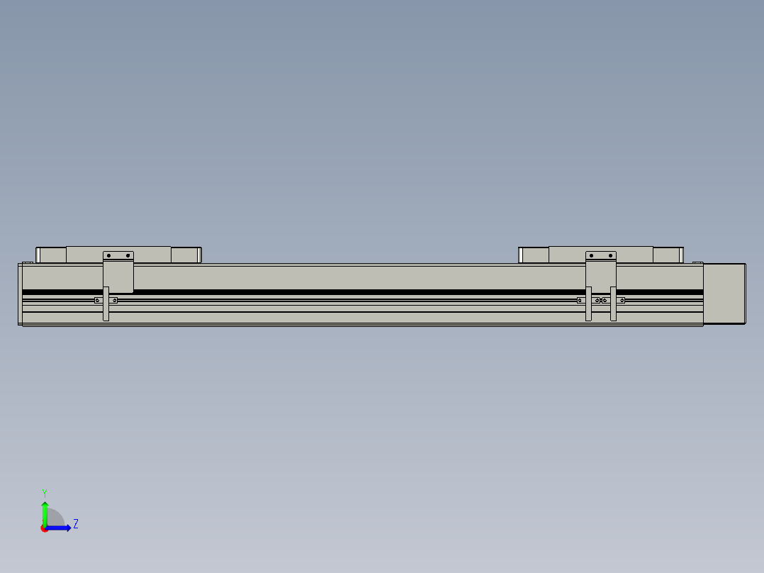 直线模组LHC14-S500-L设计图纸左视图