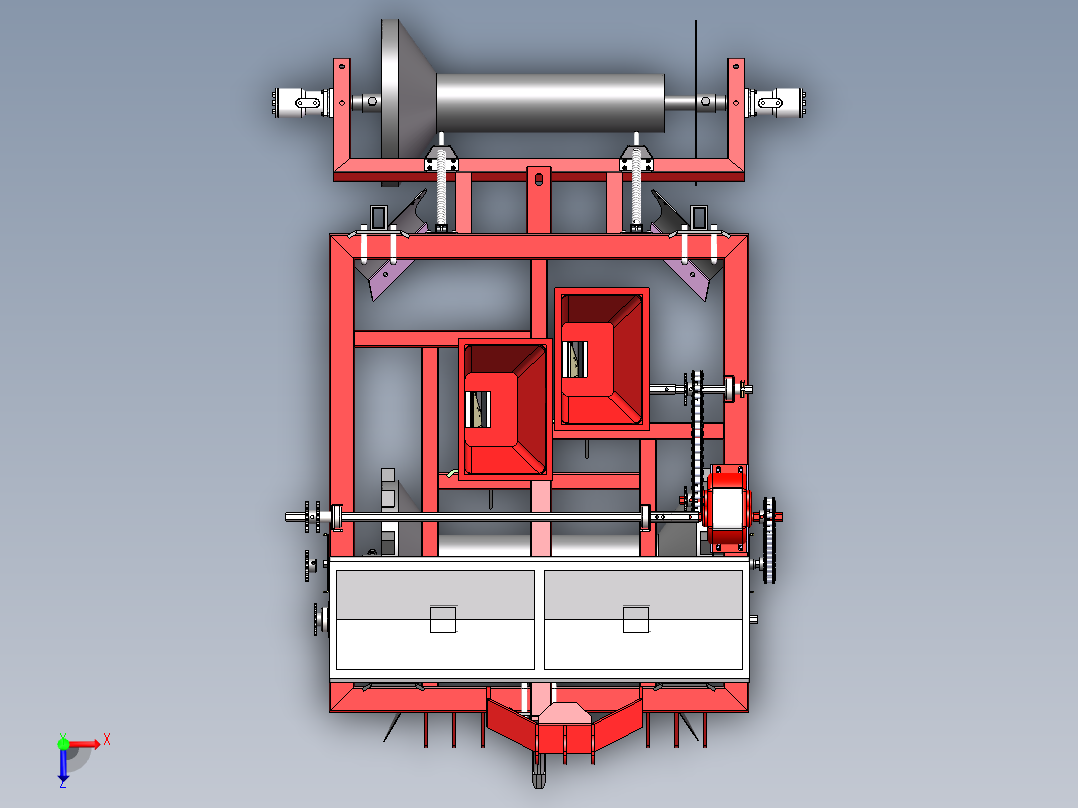 2行花生起垄施肥播种机设计资料含三维+CAD俯视图