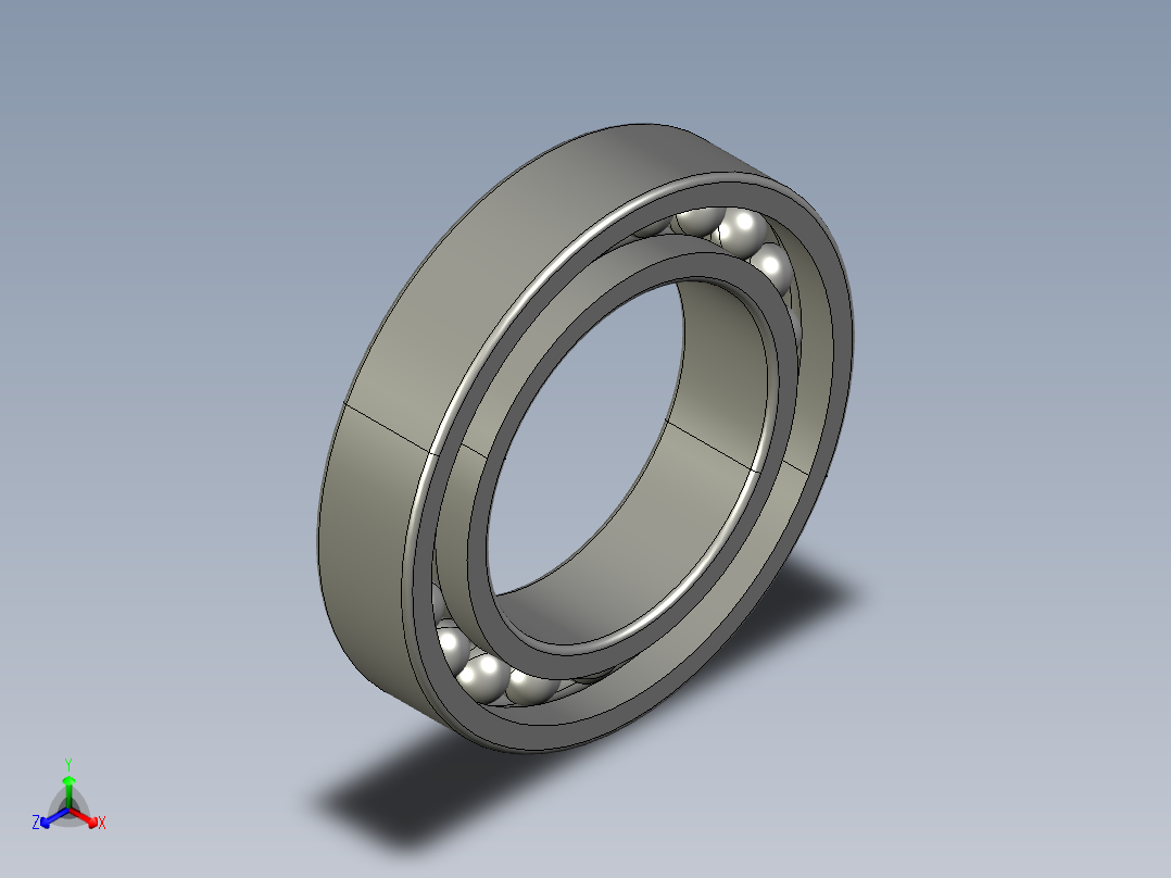 深沟球轴承61802正等轴测图