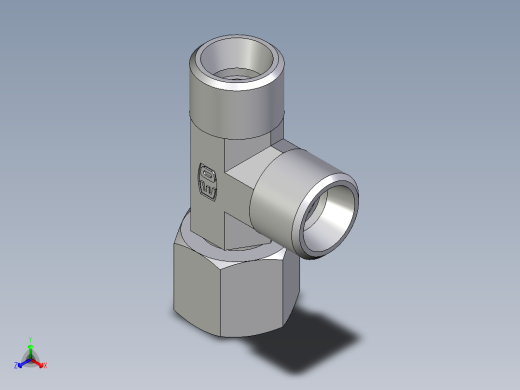卡套式工业通用硬管接头EO_Swivel_nut_run_tee_EL10LOMD71