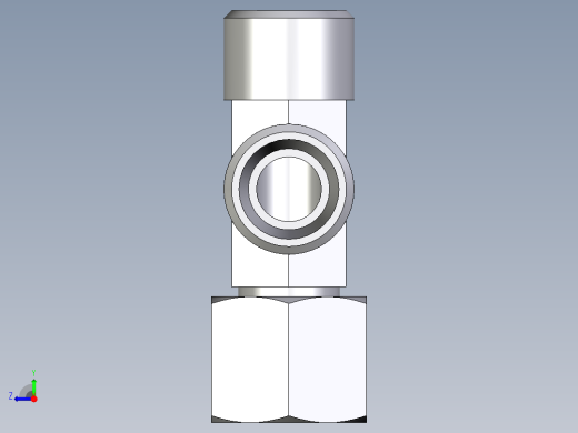 卡套式工业通用硬管接头EO_Swivel_nut_run_tee_EL10LOMD71右视缩略图
