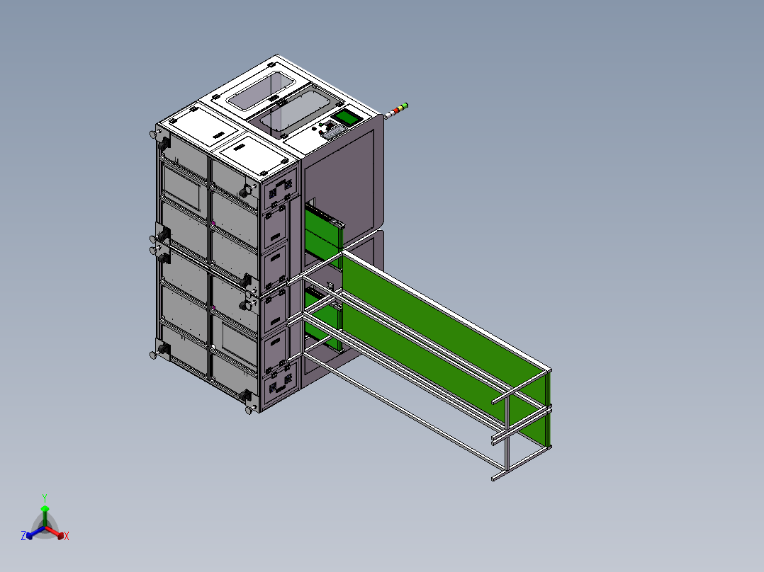 键盘冲裁机正等轴测图