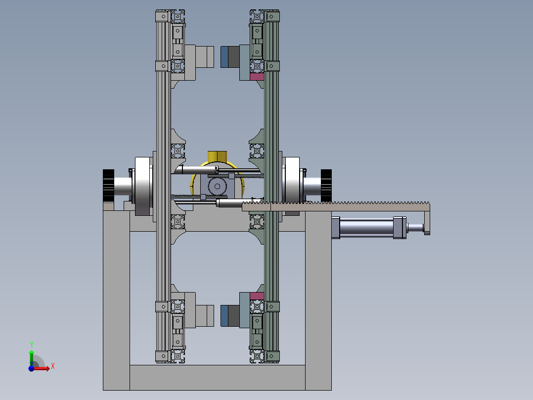 钢化玻璃夹持钢化架前视图