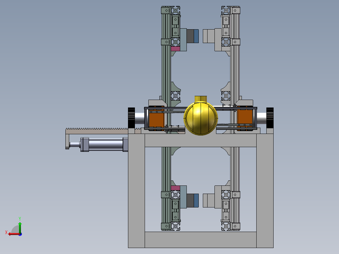 钢化玻璃夹持钢化架后视图