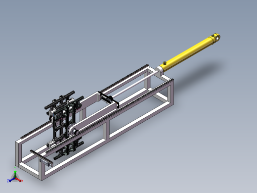 钢化玻璃夹持钢化架正等轴测缩略图