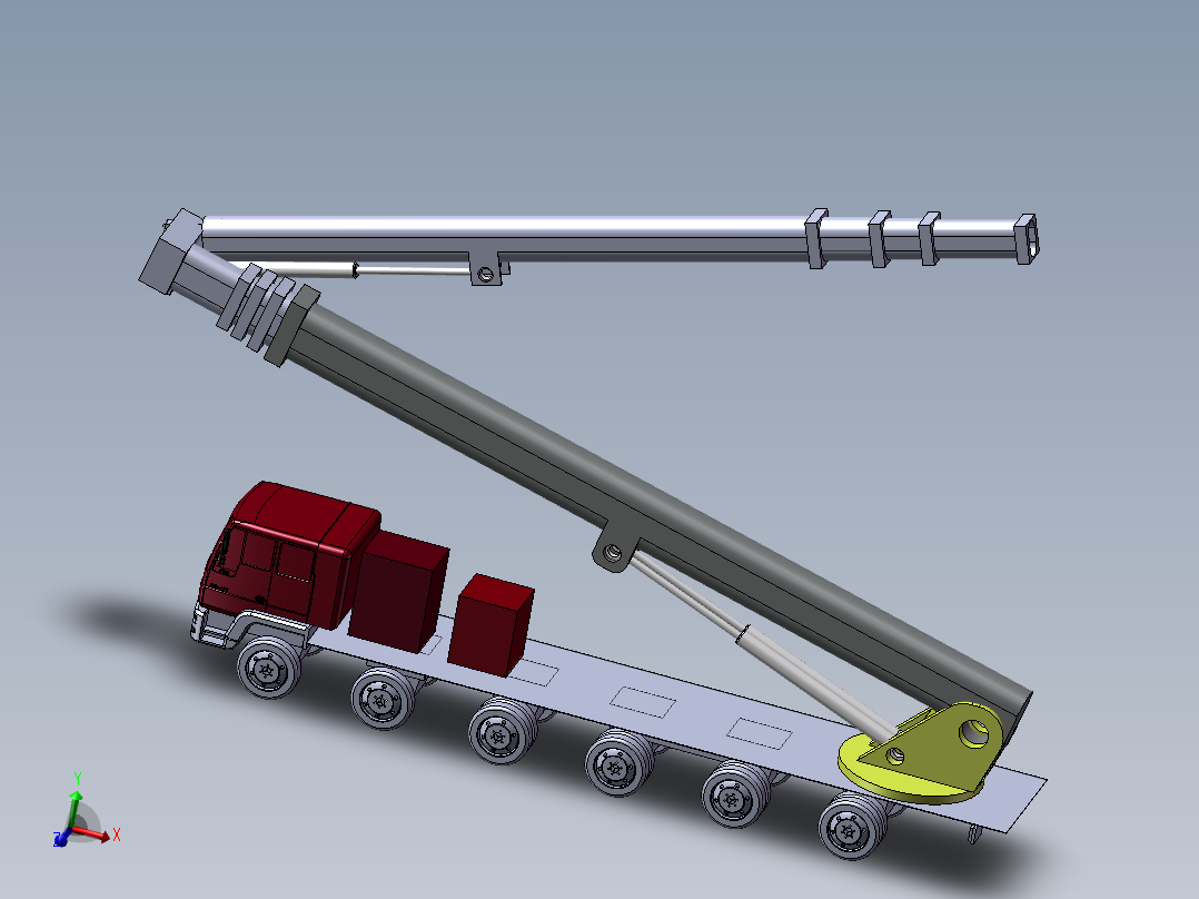 100m高层消防车sw模型