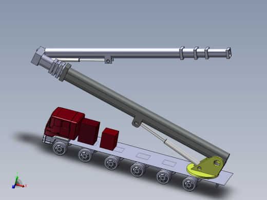 100m高层消防车sw模型