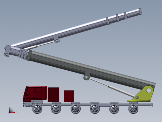 100m高层消防车sw模型前视缩略图
